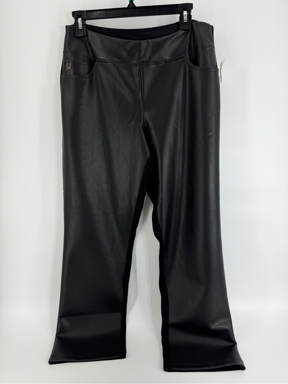⚙️ 3For$30 ⚙️ Belle Kim Gravel Black Wide Leg Faux Leather Pants